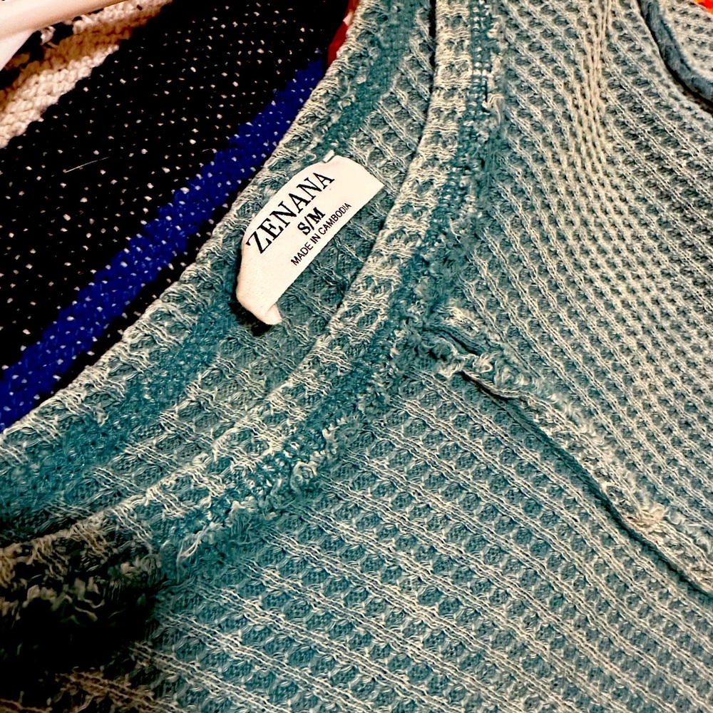 Waffle knit Zanana top